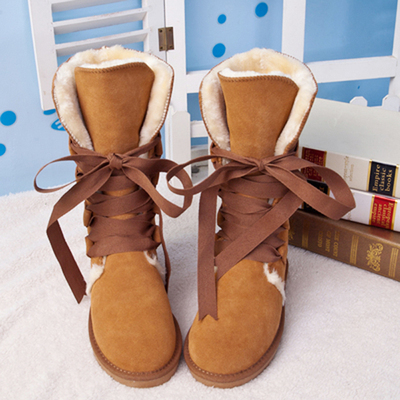 高筒皮毛一体雪地靴女长筒靴保暖