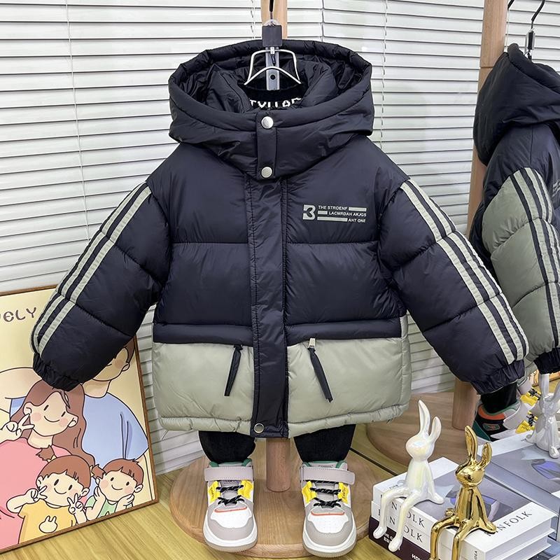 男童羽绒服冬季2026新款洋气宝宝白鸭绒棉衣儿童装加厚棉袄外套潮