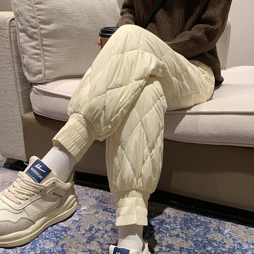 哈尔滨雪乡旅游鹅绒羽绒裤女外穿冬季高端防水防寒裤零下40度棉裤