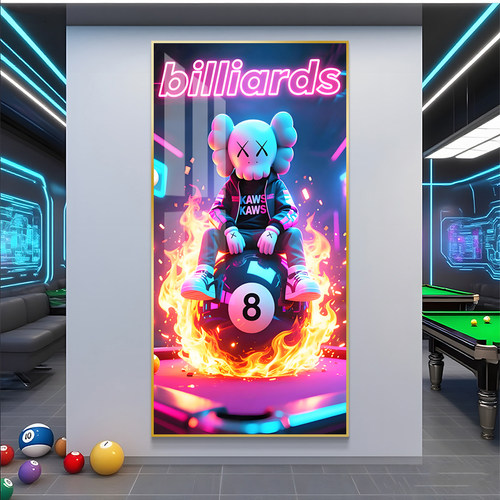 台球厅发光俱乐部墙面装饰画网红