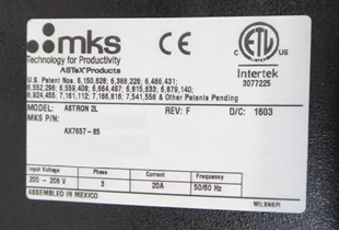 ASTRON 2L MKS AX7657-85 FI20620-