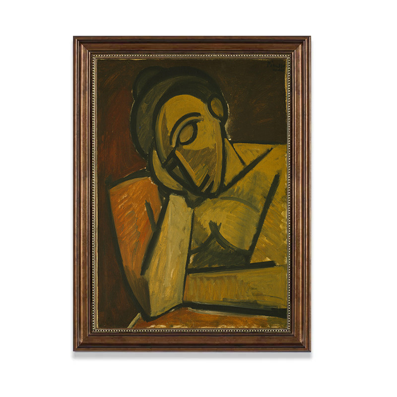 《睡觉的人》毕加索油画抽象装饰画床头玄关壁画成品美式复古人物