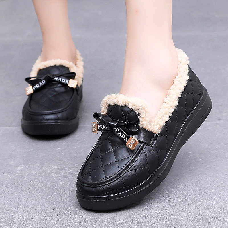 厚底乐福鞋女冬季2025新款加绒加厚保暖棉鞋豆豆鞋时尚孕妇鞋外穿,女鞋,乐福鞋（豆豆鞋）,淘宝优惠券,粉丝福利购,淘宝优惠卷
