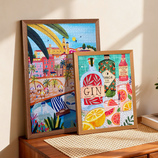 拼图相框空框1000片75x50装 裱画框边框框架300块专用框定制A3裱框