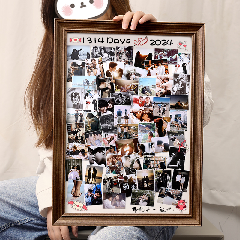 拍立得情侣相框照片定制diy