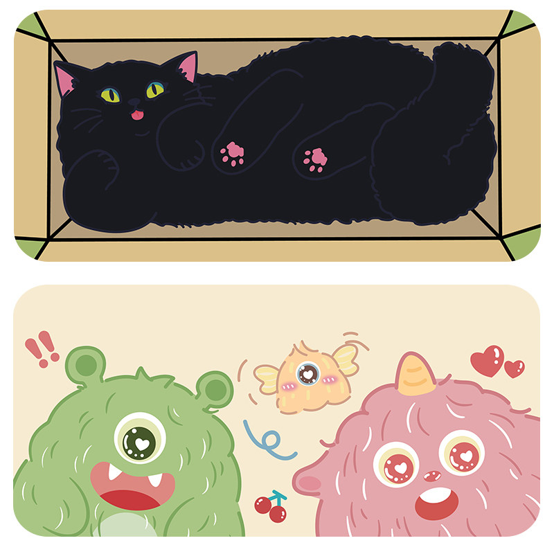 可爱猫猫创意超大防滑鼠标垫