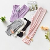 长裤 薄款 女孩韩版 九分裤 女童莫代尔打底裤 儿童螺纹防蚊裤 宝宝夏季