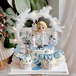 网红冰雪女王蛋糕装饰摆件唯美爱莎公主雪宝女孩生日甜品装扮插件