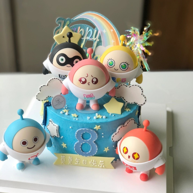 小红书同款蛋糕装饰蛋仔派对摆件