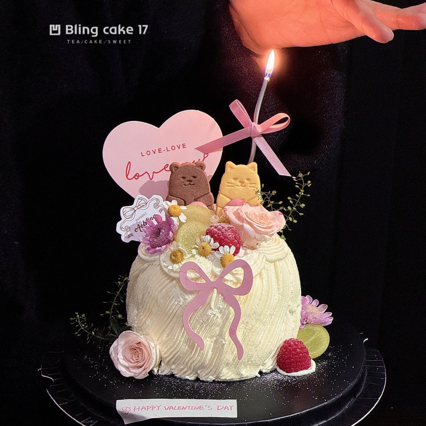 520情人节烘焙蛋糕装饰熊兔饼干