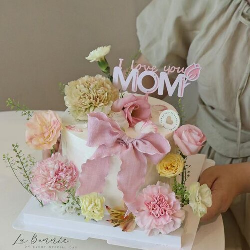 2026母亲节蛋糕装饰MOM插牌亚克力花蝴蝶康乃馨妈妈生日装扮插件