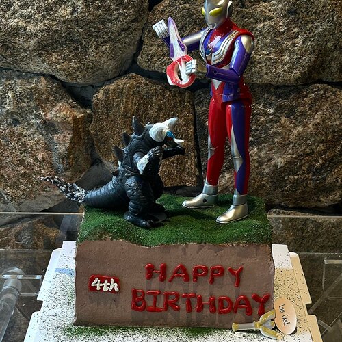 网红迪迦奥特曼蛋糕装饰摆件超人打怪兽男孩儿童生日甜品烘焙装扮