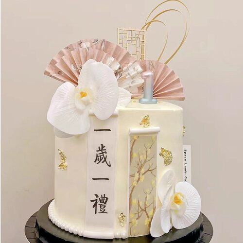 新中式国风周岁礼蛋糕装饰