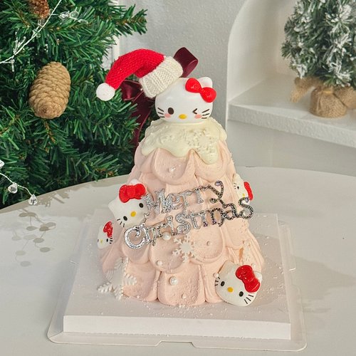 2026圣诞节hellokitty许愿树蛋糕装饰卡通kt猫圣诞快乐甜品摆件