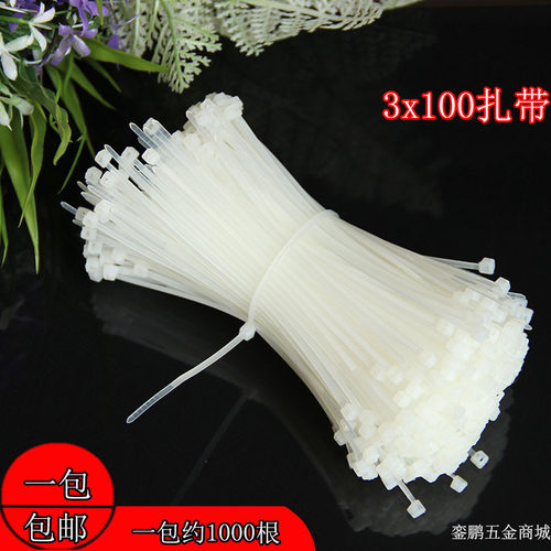新光塑料自锁式尼龙扎带3*100mm扎线带1000条固定塑料捆扎线束带