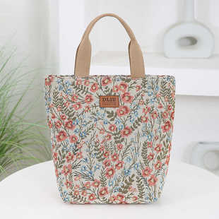新款休闲水桶布包大容量手提妈咪包上班午餐带饭盒袋便当包收纳袋