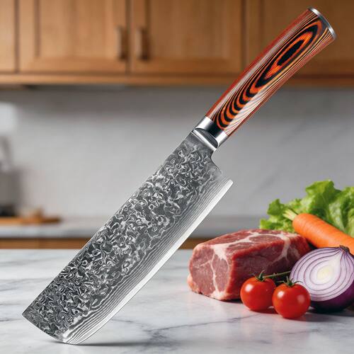 大马士革钢锋利多功能小菜刀