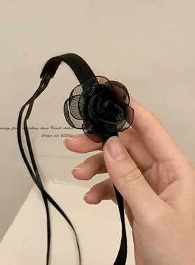 颈链设计感网红项链森系超仙ins名媛风锁骨潮气质花朵薄纱女配饰