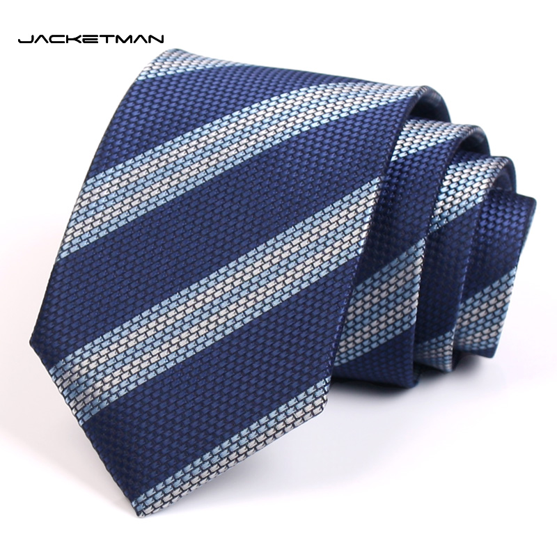 Jacketman领带男正装商务韩版窄款7.5cm蓝色渐变斜纹时尚英伦潮款