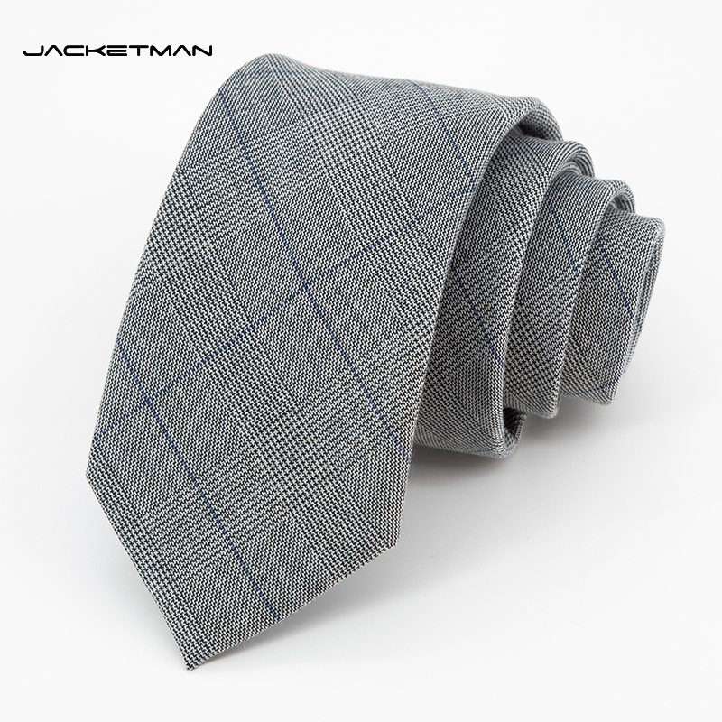 领带灰色窄款细格子个性时尚7cm