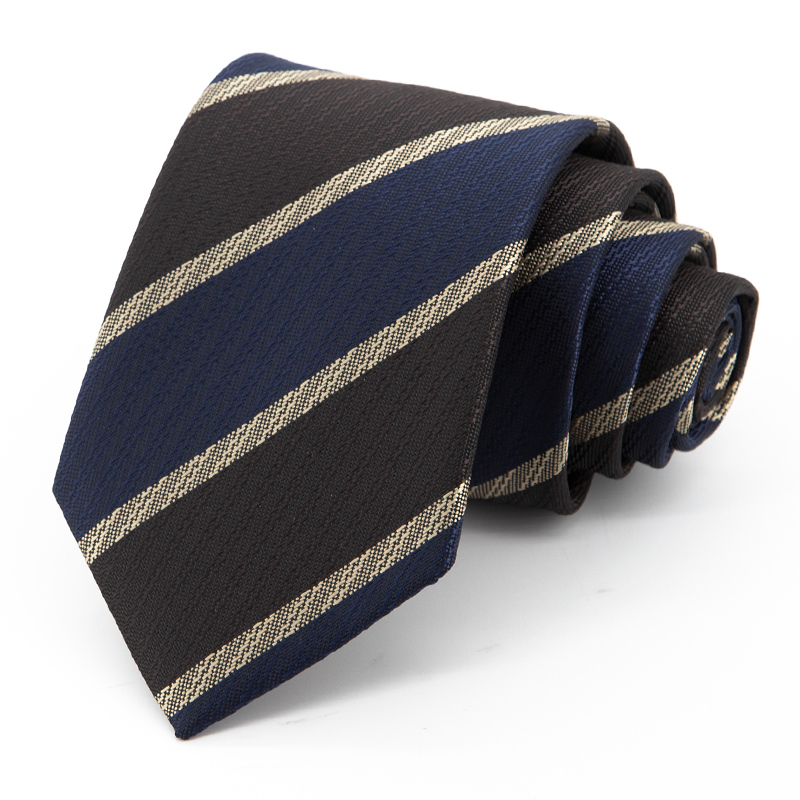 Jacketman领带窄男士商务正装蓝色个性时尚休闲蓝黑斜纹8cm礼盒装