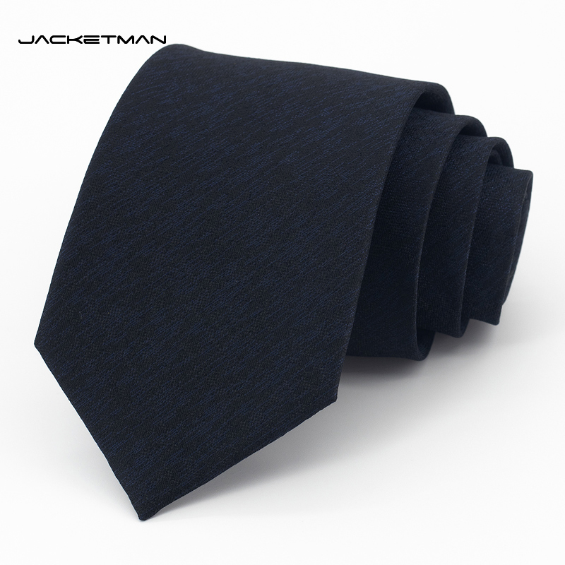 Jacketman领带黑蓝暗纹商务通勤
