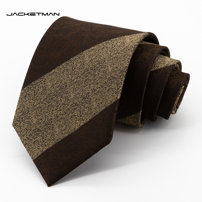 Jacketman大粗斜纹咖色领带