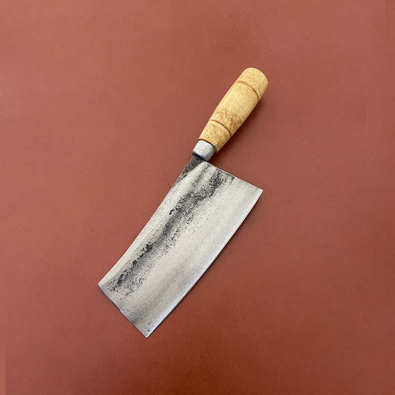 手工锻打钢菜刀手工锻打碳钢切片切肉家用阳江刀具厨刀