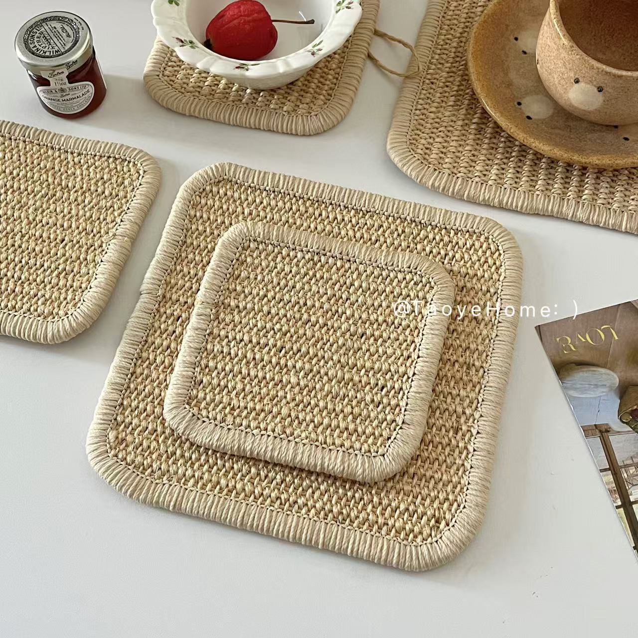 日式天然剑麻防烫隔热锅垫杯垫