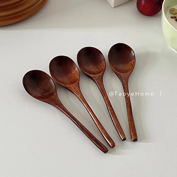 日式楠木汤勺酸奶木勺子