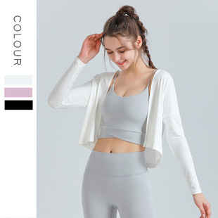 长袖瑜伽服罩衫外搭女上衣夏天新款防晒外套运动健身上衣厂家批发