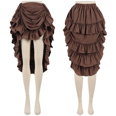 宫廷束身衣不规则百搭半身裙 加勒比海盗角色制服抽绳短裙裙