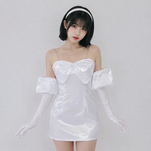 血鬼舞台cos服秀雅异形舞台 Sua动漫同款一字肩纯白蓬蓬裙二次元