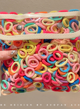 儿童彩色拇指发圈小女孩扎头发头绳高弹力皮筋宝宝不伤发发绳头饰