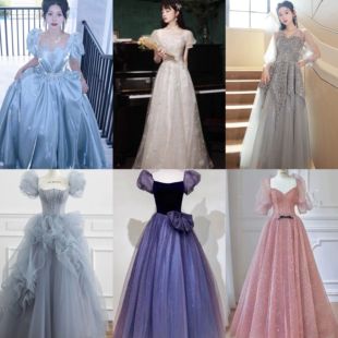 晚礼服2024新款主持人优雅高端大气宴会年会艺考连衣裙礼服裙租赁