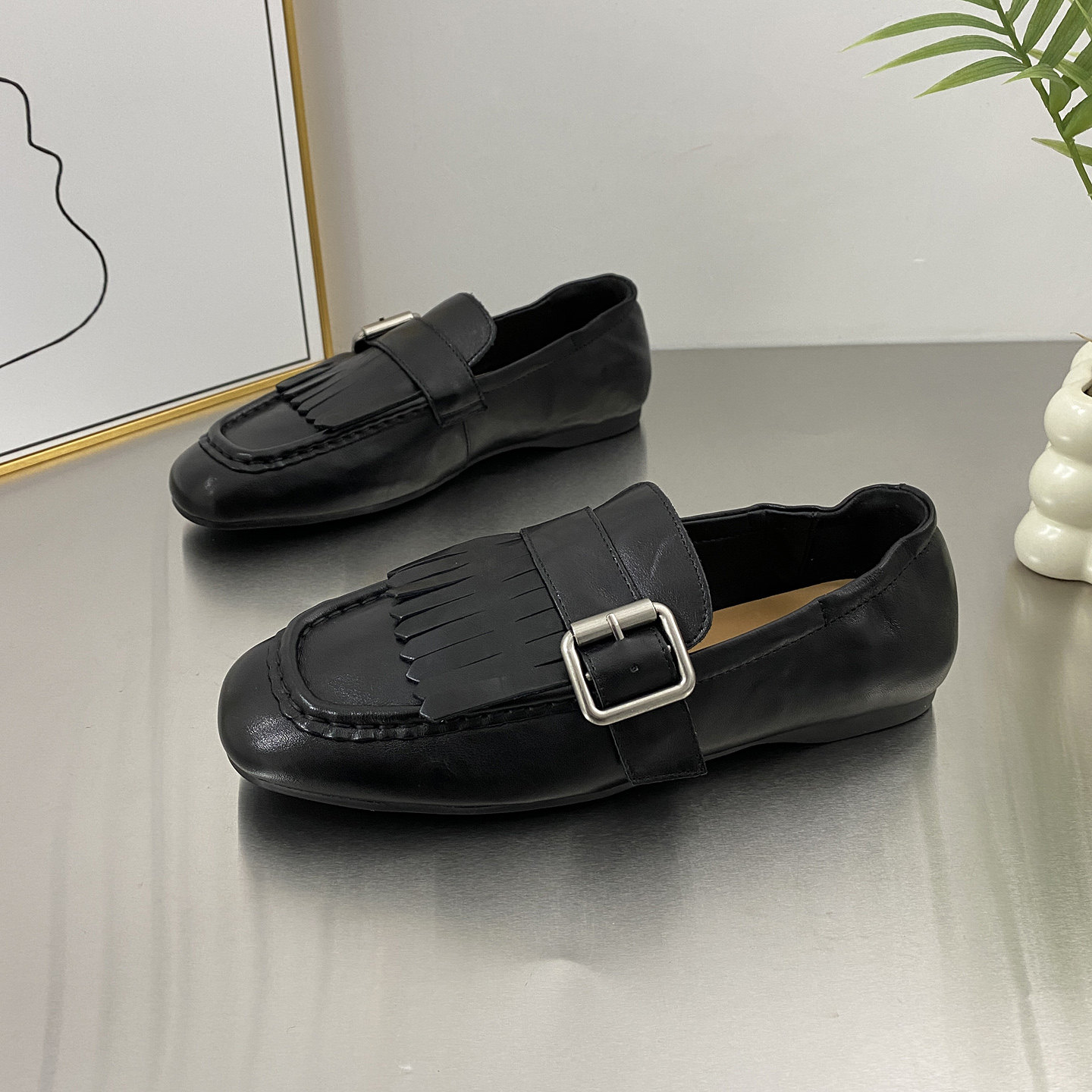 头层牛皮高品质流苏布洛克平底乐福鞋女单鞋2026春新款真皮小皮鞋,女鞋,乐福鞋（豆豆鞋）,淘宝优惠券,粉丝福利购,淘宝优惠卷