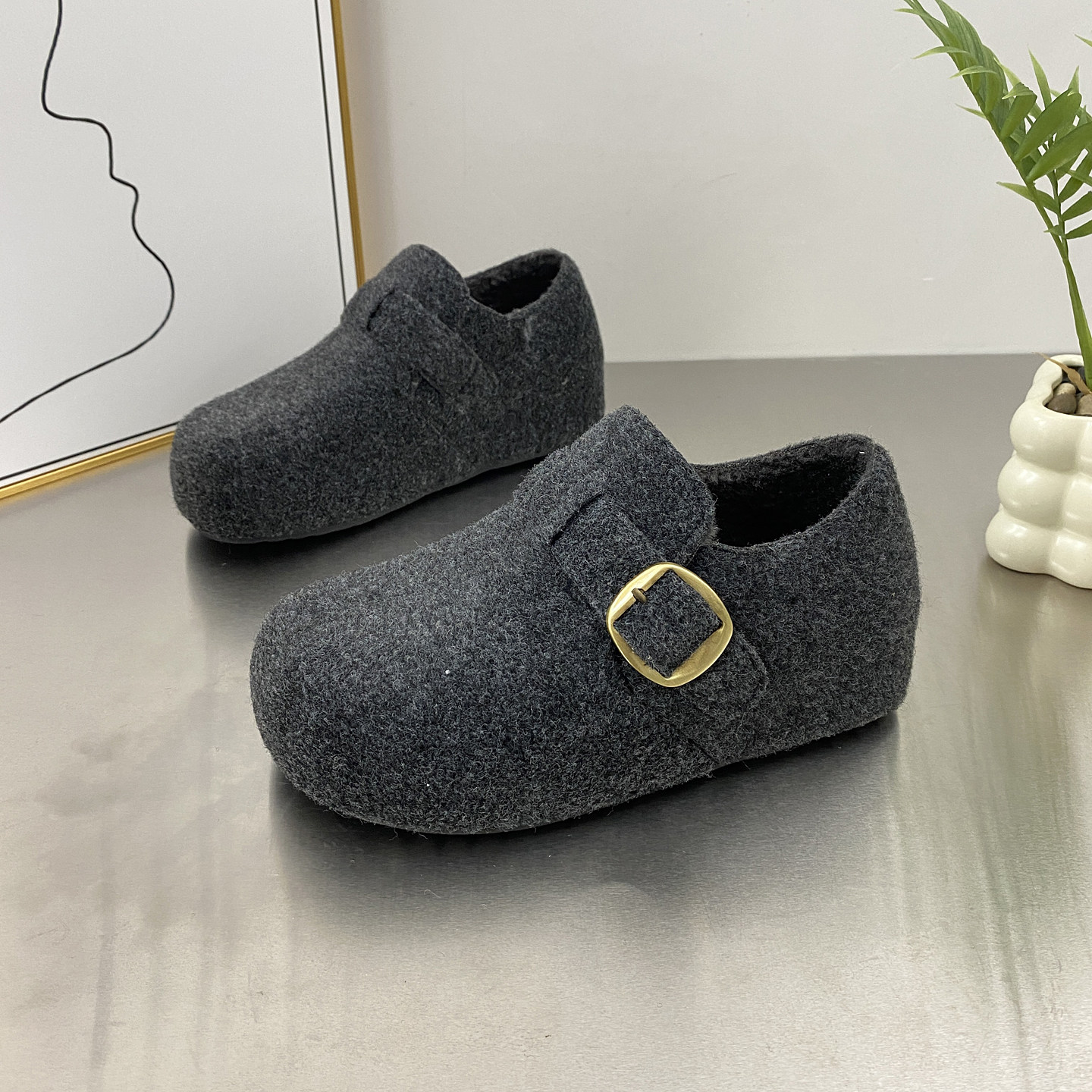 厚底内增高加绒保暖毛呢勃肯鞋女棉鞋2025冬新款一脚蹬舒适毛毛鞋,女鞋,勃肯鞋/软木鞋,淘宝优惠券,粉丝福利购,淘宝优惠卷