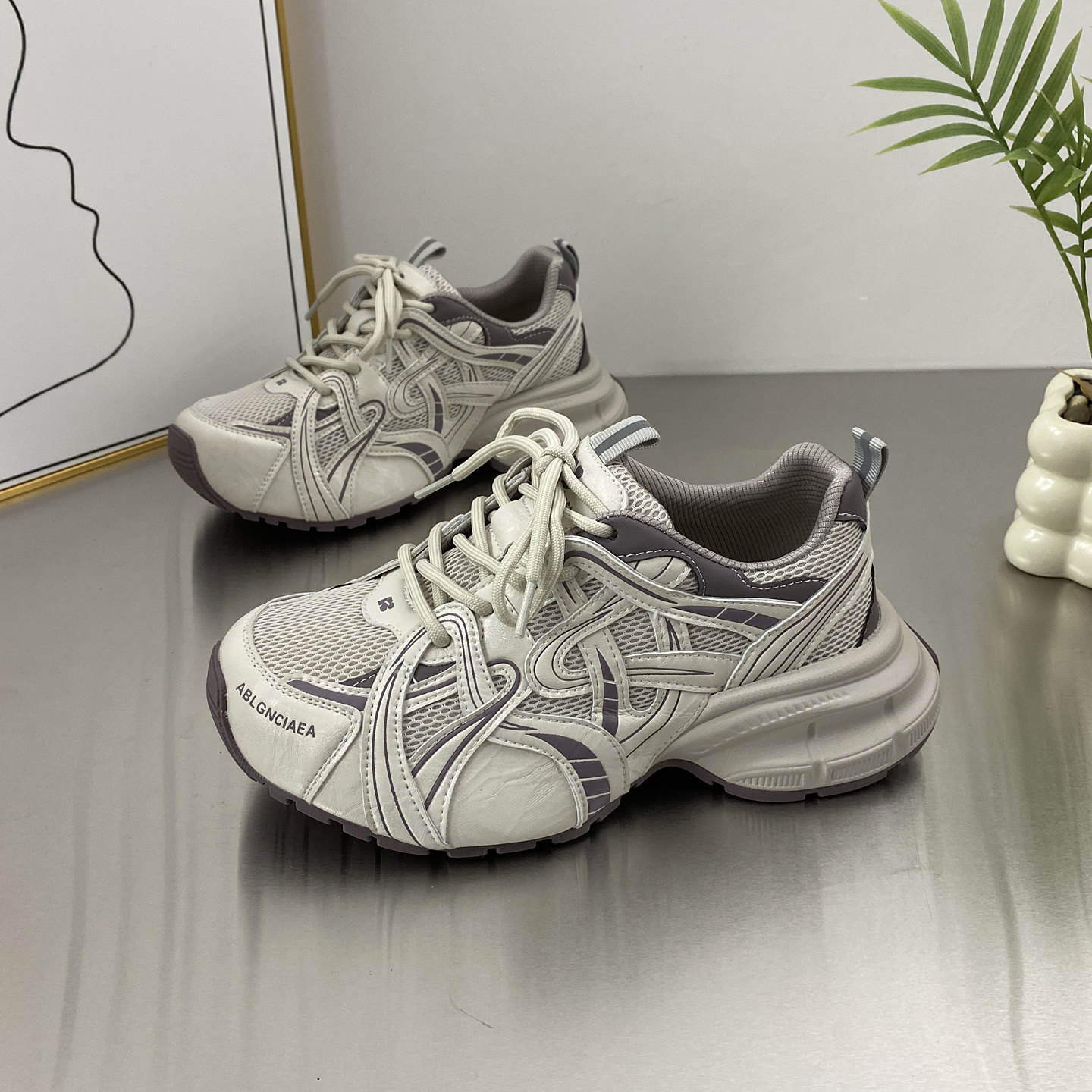 欧货真皮厚底增高老爹鞋女跑步鞋2026春季新款网面透气运动休闲鞋,女鞋,时尚休闲鞋,淘宝优惠券,粉丝福利购,淘宝优惠卷