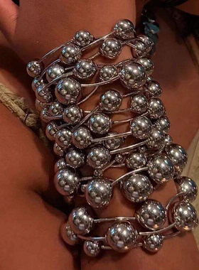 25年新款欧美18K金球百搭仿珍珠气质手链女性 串珠泡泡树脂球手镯