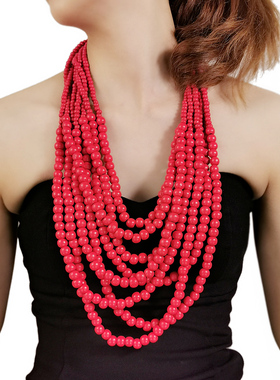 波西米亚树脂珠多层女项链