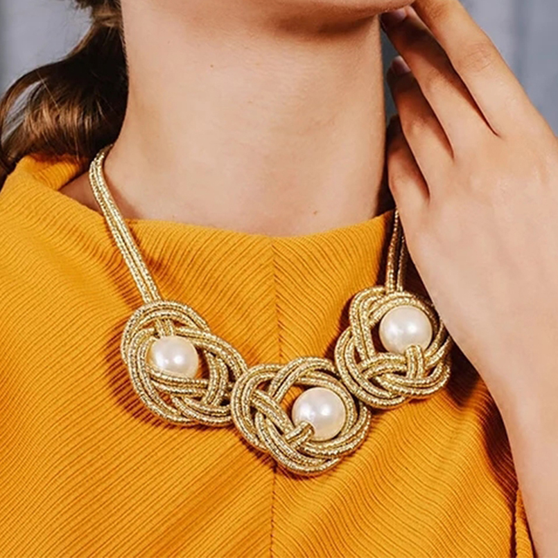 新款欧美复古双层森系夸张项链