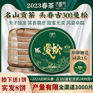 2023春茶现货吉顺号古300曼松古树茶普洱茶生茶饼云南七子饼茶叶