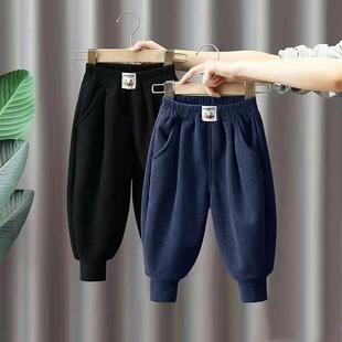 秋冬裤 男童灯芯绒休闲裤 男孩时尚 一体绒加绒保暖长裤 子 儿童冬季