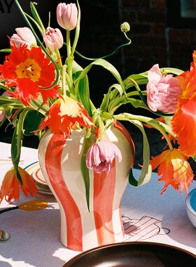 HAY Sobremesa Stripe Vase 花瓶陶瓷居家简约现代装饰花器