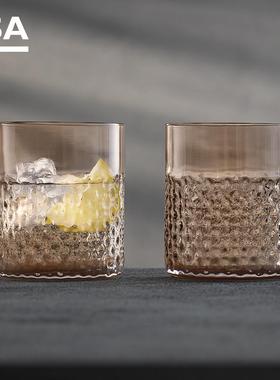 LSA杯子复古编织纹Wicker玻璃红酒杯家用葡萄酒杯高颜值高脚杯