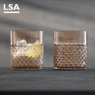 LSA杯子复古编织纹Wicker玻璃红酒杯家用葡萄酒杯高颜值高脚杯