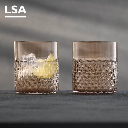 LSA复古编织纹玻璃红酒杯