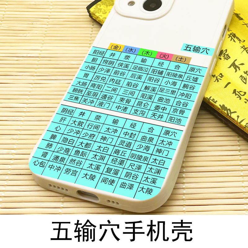五输穴手机壳学中医荥输经合穴适用苹果16plus15promax13mini12/11/XS/8