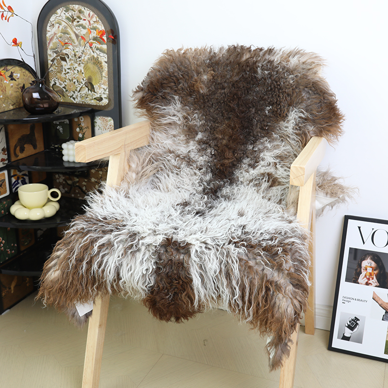 整张滩羊毛坐垫天然花纹椅子垫