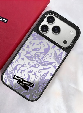 C家代购CASE联名紫色蝴蝶适用苹果iPhone17ProMax手机壳15/16高级感14防摔17Air保护套MagSafe磁吸13女镜面款